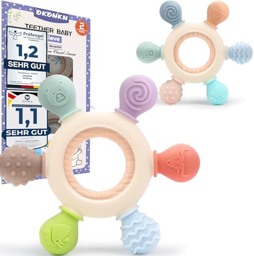 Okonkn beißring baby beissring baby Zahnungshilfe Baby Bpa-Frei Silikon Baby Zubehör Für Jungen Und Mädchen baby spielzeug 4 monate+
