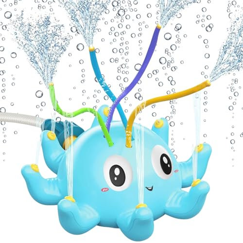 Wasserspielzeug Kinder Outdoor, Wassersprinkler Rasensprenger Kinder, Oktopus Wasserspielzeug Garten, Wasserspiel Outdoor Krake Sprinkler Wasser Spielzeug Kind für Junge und Mädchen
