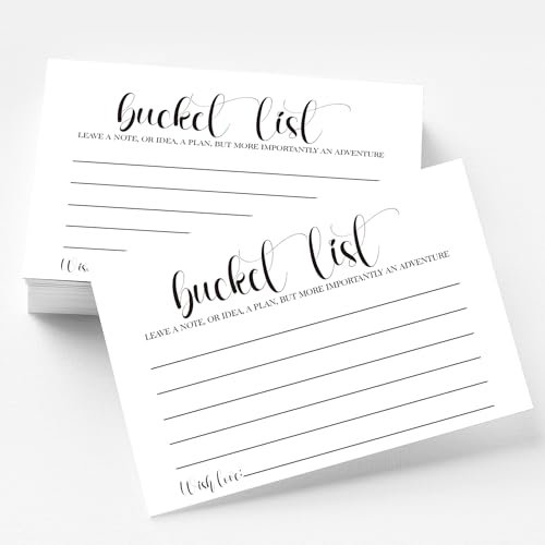 ETIKEDO 50 Bucket List Karten, Bucket List Vorschläge Karten für Geburtstag, Ruhestand, Jahrestag, Party, Hochzeit, Brautparty, Hochzeitsempfang, Aktivität, Abenteuerliche Ideen, Bucket List, 10,2 x