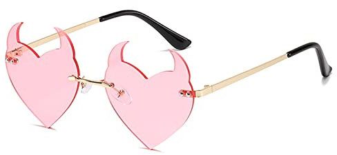 Myazs Teufelshorn Sonnenbrille Teufel Herz Sonnenbrille Halloween Party Brille Halloween Teufel Brille Maskerade Dress Up Teufel Herz Sonnenbrille