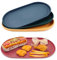 Modixun Ovales Serviertablett, 4 Stück, 30,5 x 17 cm, bunte Servierplatten für Party, Unterhaltung, Snack, Dessert, Couchtisch, mittelgroß