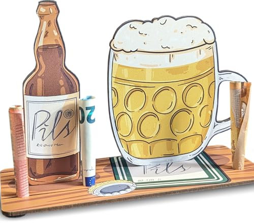 Bier - 3D-Holzkarte | Geldgeschenke, Bier Geschenke Für Männer, Bier Geschenk, Karte Männer Geburtstag, Geschenk Für Männer, Biergeschenk, Lustige 3D Geburtstagskarte Mit Bierflasche