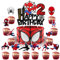 Tortendeko Zahlen 2, 25 Stücke deko torte Junge, 2 Decoration de Gateau Anniversaire, Birthday Kuchendeko 2 jahre, Cake Topper Kindergeburtstag, HeroTheme muffin Geburtstagsdeko fur Enfants