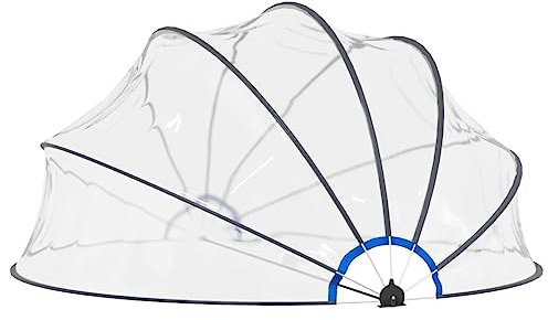 KOIECETA Poolüberdachung Poolüberdachungen Pool Überdachung Poolabdeckung Rund Pooldach Pool Zelt Abdeckung Schwimmbadabdeckung PVC Pooldach Für Aufstellpools 440x220 cm