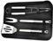 3Pcs BBQ Barbecue Tool Set Premium Stainless Steel Barbecue Grilling Utensils Kit with Storage Case Spatula Tongs Fork Basting Brush and Cleaning Brush BBQ Tool Accessories for Cooking Outdoor Camping