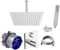 vanvilla Duschsystem mit Unterputz Duscharmatur von Hansa Living Thermostat Armatur und vanvilla Regendusche mit Armatur, Duschkopf eckig, Dusch-SET A107 poliert