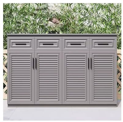 Garden Storage Cupboard Light Luxury Balcony Cabinet Household Doorstep Outer Cabinet Outdoor Large Capacity Storage Cabinet Garden Storage Unit