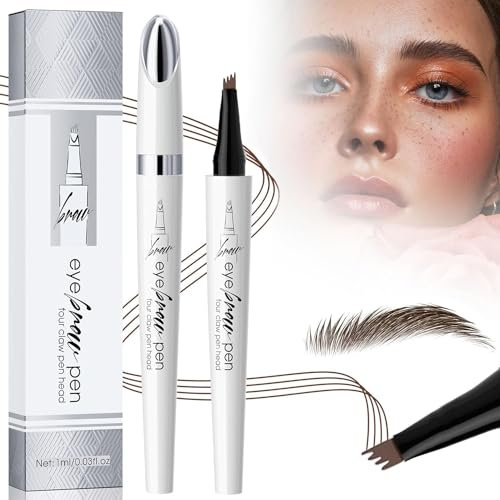 Magischer Augenbrauenstift, 2024 Neuer Wasserfester, 3D-Microblading-Augenbrauenstift-Konturstift, Präziser Brauenstift Erzeugt mühelos natürlich aussehende Brauen (Light Brown)