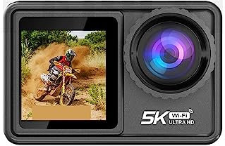MZZYG Video Camera Action Camera 5K With Optional Filter Lens 48MP Zoom 1080P Webcam Vlog WiFi Sports Cam With Remote(Not Card,Action Camera 5K 1)