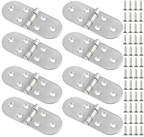 OWLMATE 8 Stück Scharniere Klappbar, Klappscharnier, Scharniere Klein, Klavierband für Nähmaschinen, Garderobe, Möbel, Holzkiste, Klapptisch, Schrank, (Silber)