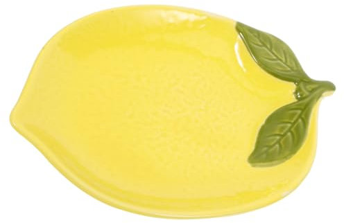 Ciieeo Lemon Plate Bowl Ceramic Fruit Dessert Snack Platter Elegant Lemon-Shaped Serving Dish Kitchenware