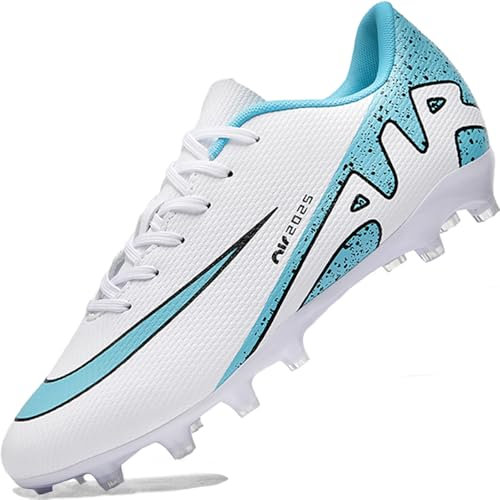 GOGOUP Scarpe da Calcio Donna Professionale All'aperto Scarpe da Calcetto Teenager Adulto Training da Calcetto Scarpe Prato Artificiale Competizioni Scarpe da Calcetto Unisex Bianco 42 EU