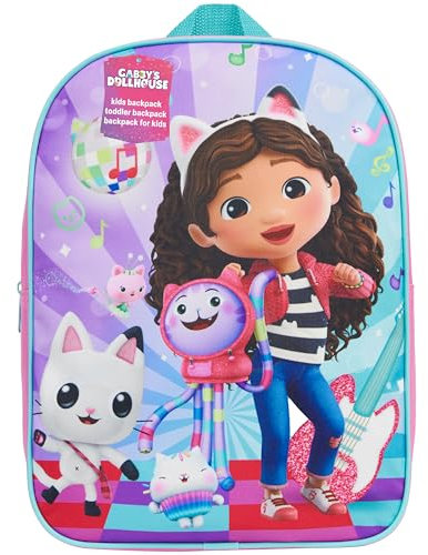 Get Trend Gabbys Dollhouse Rucksack Kinder 3+ Jahre Kinderrucksack Tagesrucksack Leicht Vorschule Verstellbarer Gurt (Multi Gabby's Dollhouse)