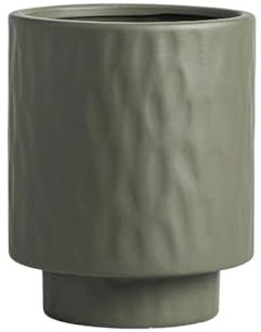 ruyi-1986 Maceteros Maceta de Mesa de cerámica Verde, con Orificios de Drenaje, Maceta con Textura, for Decorar balcón, Sala de Estar, Dormitorio, Cocina, jardín (3 tamaños) Macetas de Flores(Grande)