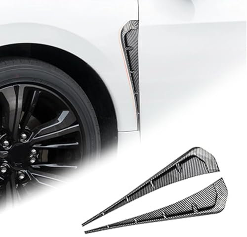 JJQFLB 2 Stück Auto-Kotflügel Seitenschlitze Für Opel Corsa-C Corsa-D Corsa-E Corsa, Kotflügel Dekorative Aufkleber Trim, Air Flow Intake Hole Kühlergrill, B-Carbon Fiber