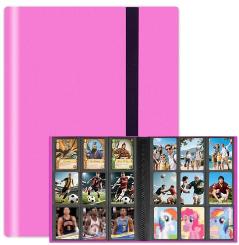 9-Pocket Trading Card Binder, 12 Pages Holding 216 Pockets, PU Trading Card Album Card Folder Card Binder Holder Album for MTG, TCG, Pokemon Yu-Gi-Oh, Basketball Sports Cards, Game Cards
