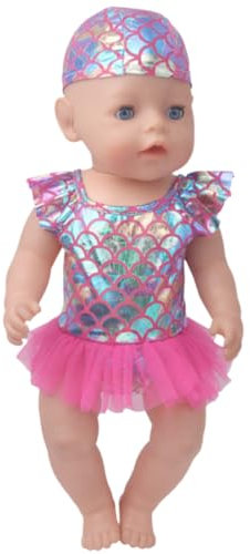 HAMKU Puppenzubehör, Puppen Zubehör, Schwimm-Set für Puppen, für Badespaß an heißen Sommertagen, Rosenrot, 1 Satz