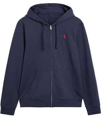 NEXT Herren Leichte Kapuzenjacke mit Reißverschluss aus 100% Baumwolle Marineblau XXL