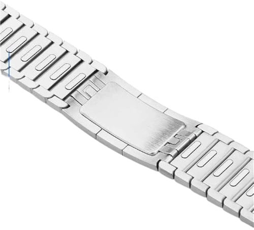 MVGVPLVLTNN For Apple Watch Band 7 6 5 4 3 SE correa for iwatch 45mm 41mm 44mm 40mm 42mm 38mm 316L stainless steel link bracelet pulseira(Silver,44mm)