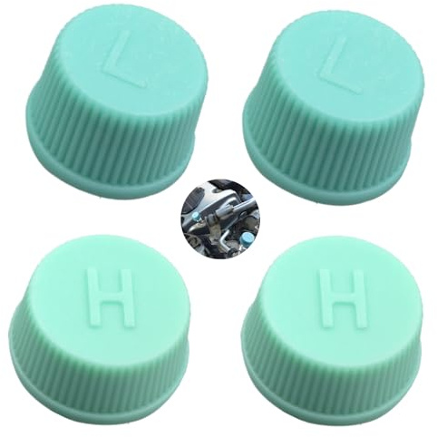 GHYJHS 4 Pcs Replacement AC Valve Caps for Car, Air Conditioning Valve Caps, Leakproof R134a Service Port Caps AC System Charging Port Caps (High and Low Pressure)