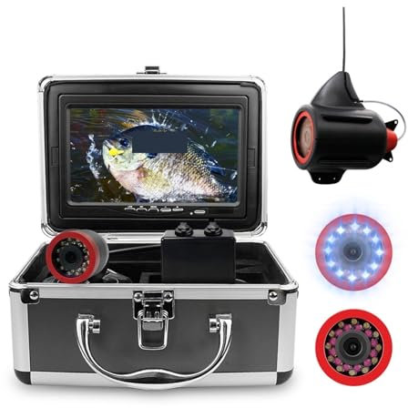 STRAFBRG Caméra de pêche sous-Marine 1000TVL 15M 7 Pouces for la pêche en mer sur Glace,Détecter la sensibilité