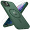TQIAHF Magnetic Phone Case for iPhone 13 / iPhone 14 Case with 2 Tempered Glass Screen Protector Compatible with MagSafe Military Grade Translucent Matte Phone Cover,Green