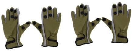 Toyvian 2 Paare Outdoor Winterhandschuhe für Angeln und Hiking Wasserdichte Rutschfeste Finger Mitts mit Verstellbarem Handgelenkband für Optimale und Beim Radfahren und Camping