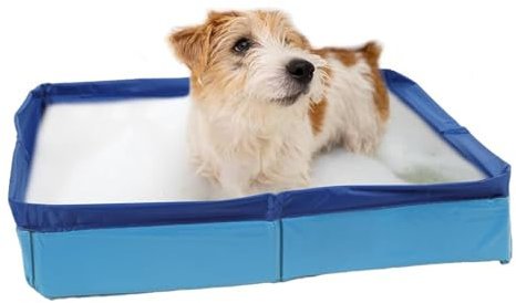 Piscina Pieghevole Per Cani, Vasca Da Bagno Portatile Per Cani 50x50 Cm, Piscina Quadrata Non Gonfiabile Per Gatti, Cane Di Piccola E Media Taglia