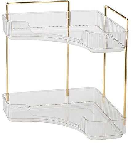 PAGJHRFJG 2 Tier Bathroom Counter Organizer, Multi-Function Corner Bathroom Organizer Countertop, Makeup Organizer Perfume B Easy to Use