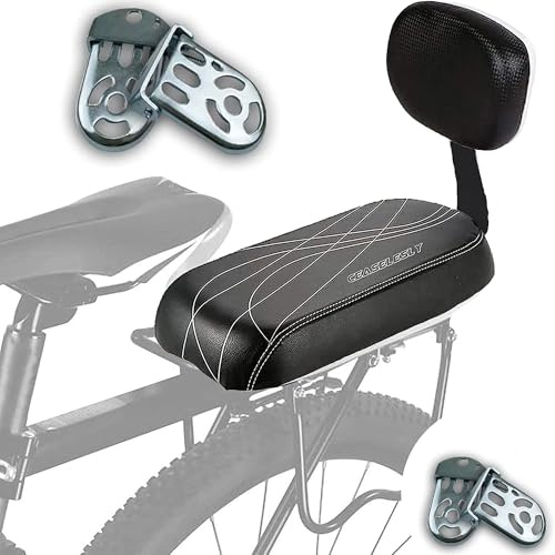 CEASELESLY Seggiolini bici posteriore,Seggiolino bicicletta,Pedalini Bicicletta Posteriori,PU Spugna in Pelle Morbido Cuscino Posteriore Rack Seat per Ragazza Donna Uomo Bambino