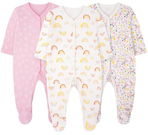 Vicloon Baby Schlafsack mit füßen, 100% Baumwolle Schlafstrampler, Kinder Babyschlafsack mit Beinen, Schlafsack mit füßen ganzjahres für Kinder 0-12 Monate Jungen Mädchen