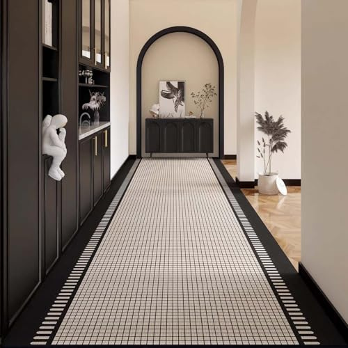 Whnoorher Läufer für den Flur, 200cm, 250cm, 300cm, 350cm, 4m, 5m, 6m, Eckmatte für Flurtreppen mit Rutschfester Gummirückseite, waschbarer weicher Läufer, Langer Teppich für Küchenbalkon(100×500cm)