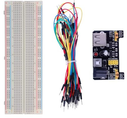 ZYKEJJDDAK MB102 MB102 Breadboard 400 830 Punkt lötfreie Leiterplatte Bread Board Entwicklung für Labor-Steckplatine mit Überbrückungsdrähten