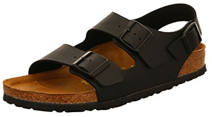 Birkenstock Classic Milano BF, Unisex-Erwachsene Knöchelriemchen Sandalen, Schwarz (SCHWARZ), 37 EU