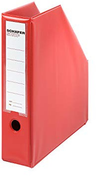 Lot de 5 porte-revues en PVC Rouge Largeur 80 mm