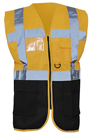 Yoko Hi-Vis Premium Executive/Manager Waistcoat / Jacket (XL) (Orange/Black)