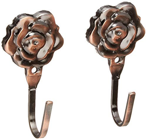2 Stk. Vintage Rose Vorhang Raffhalter Quaste Haken Tür Wandhaken Antikes Kupfer