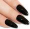 Bling Art Almond False Nails Fake Stiletto Gel Polished Glossy Glitter 24 Long Tips Glue (Dark Beauty Polished)