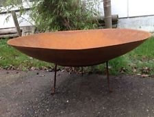 Zen Man Feuerschale Pflanzschale Kerzen Edelrost 70 cmrund mit Ständer Gartendeko Metall