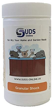 SUDS-ONLINE Shock Chlorine Granules 1KG – Fast-Acting Pool & Hot Tub Sanitiser – Stabilised Spa Chlorine Shock Treatment for Swimming Pools, Spas & Inflatable Pools