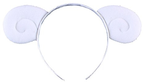 She's Shining Cute Sheep Horn Headband Women Girls Animal Ears Costume Christmas Party Hair Accessories - White