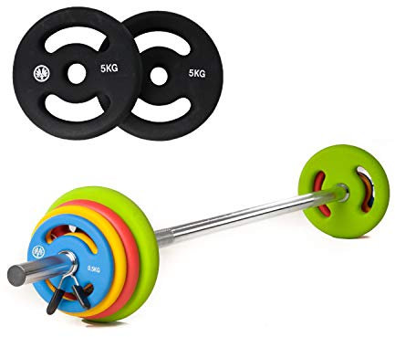 Oliver Prime Pump Langhantel-Set 26 kg – Neopren-Gewichtsscheiben, Federclips und Stange für Krafttraining