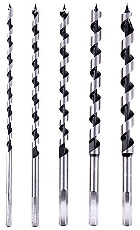 GOSONO 5pcs 6-14mm Deluxe hex Shank Auger Drill Bit Set Milling Cutters for Thick Wood Hole Cutter, 230MM Long
