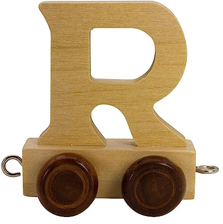 GICO Buchstabenzug aus Holz, Buchstaben Zug, Lok, Waggon, A-Z, Wunschname (R)