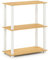 Furinno 3-Ebenen kompaktes Mehrzweckregal mit quadratischem Rohr, holz, Buche/Weiß, 28.96 x 59.94 x 75.18 cm
