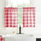 Elrene Home Fashions - Set di 2 ripiani da cucina con finestra a quadri, 76,2 x 61 cm, colore: rosso/bianco, 2 pezzi