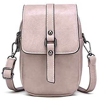 myfriday Vintage Umhängetasche für Damen Kleine Schultertasche Handtasche Messenger Bag Handytasche mit 2 Haupttaschen & Kopfhörerloch