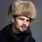 XCLWL Russen Mütze Herren Wintermode Russische Hüte Kappen Männlichen Herren Warme Bomber Hüte Solide Verdicken Earflap Caps Solide Schnee Hüte Wärmer, Beige