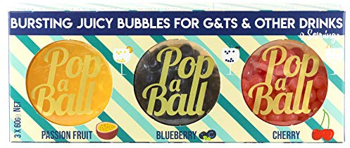 Popaball Bursting Bubbles for Gin 3 x 60 Grams | Prosecco, Gin, Mocktail & Cocktail Making Gifts | Gift Set Ideas for Her, Hampers & Hen Parties