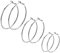LEEQ Ohrringe für Damen Edelstahl Creolen Huggie Kreolen Ohrringe Große Kreis/Stern/Herz Form Hoop Klappcreolen Fashion（Silber/3 Paare）